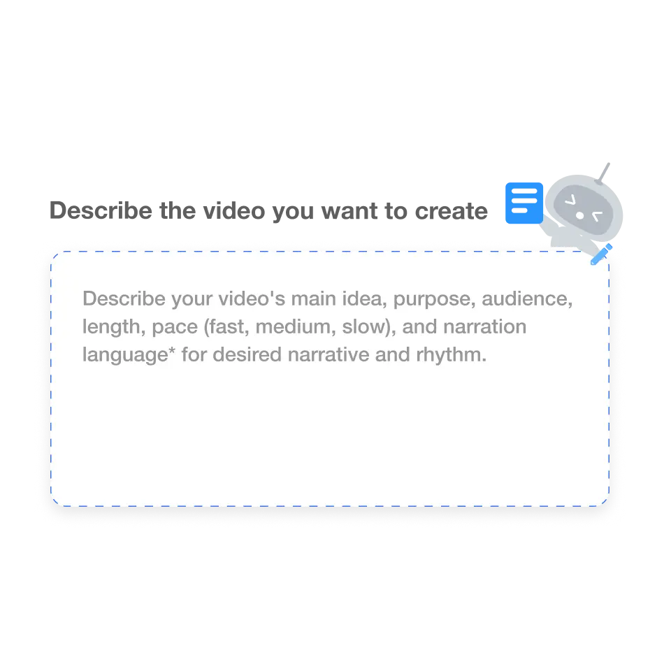 The Visla holiday video maker interface showing features to start a holiday video project from ideas, text prompts, and existing footage.